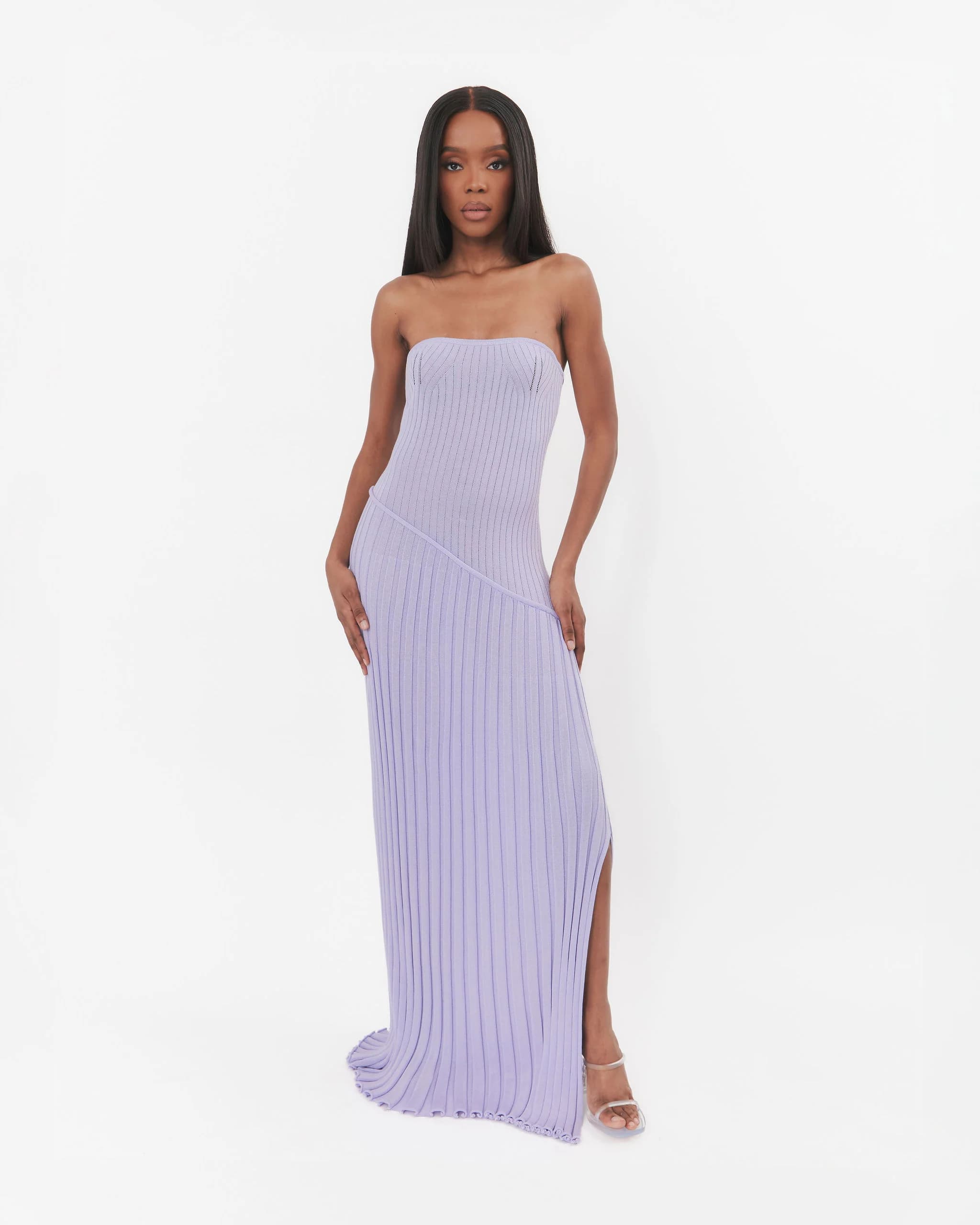 Selene Lilac Tube Maxi Dress