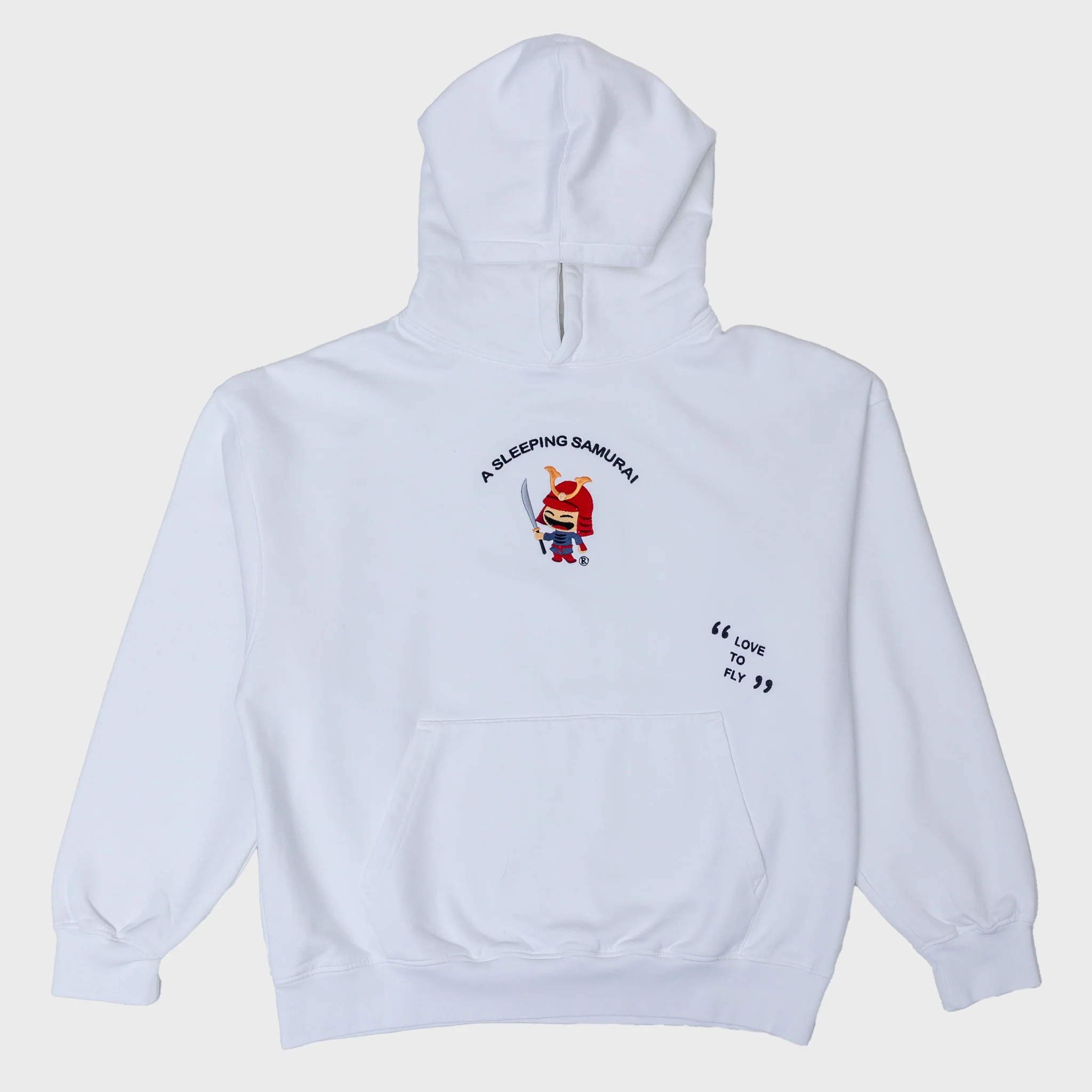 LOVE TO FLY EMBROIDERED LOGO ORGANIC HOODIE